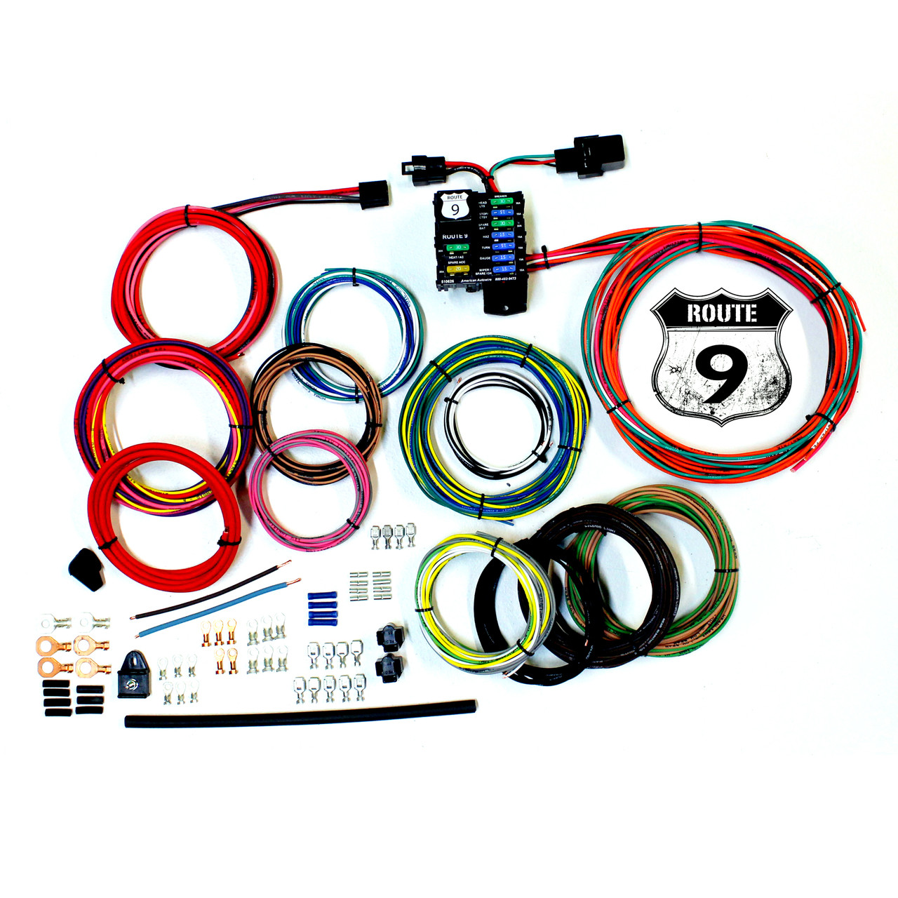 american autowire route 9 universal wiring kit so cal speed shop azamerican autowire route 9 universal wiring kit (ame 510625)